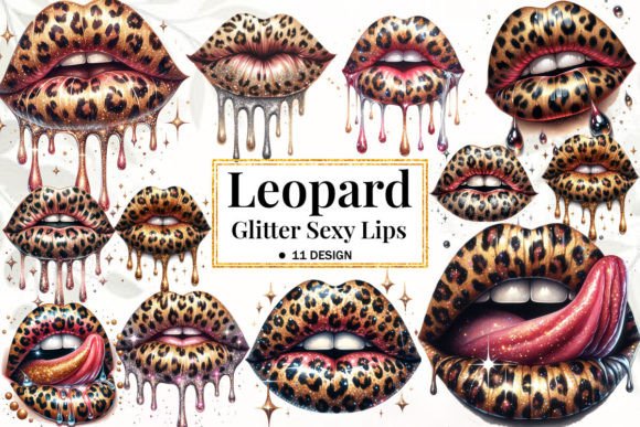 Download Leopard Glitter Sexy Lips Sublimation - Lips sublimation Collection